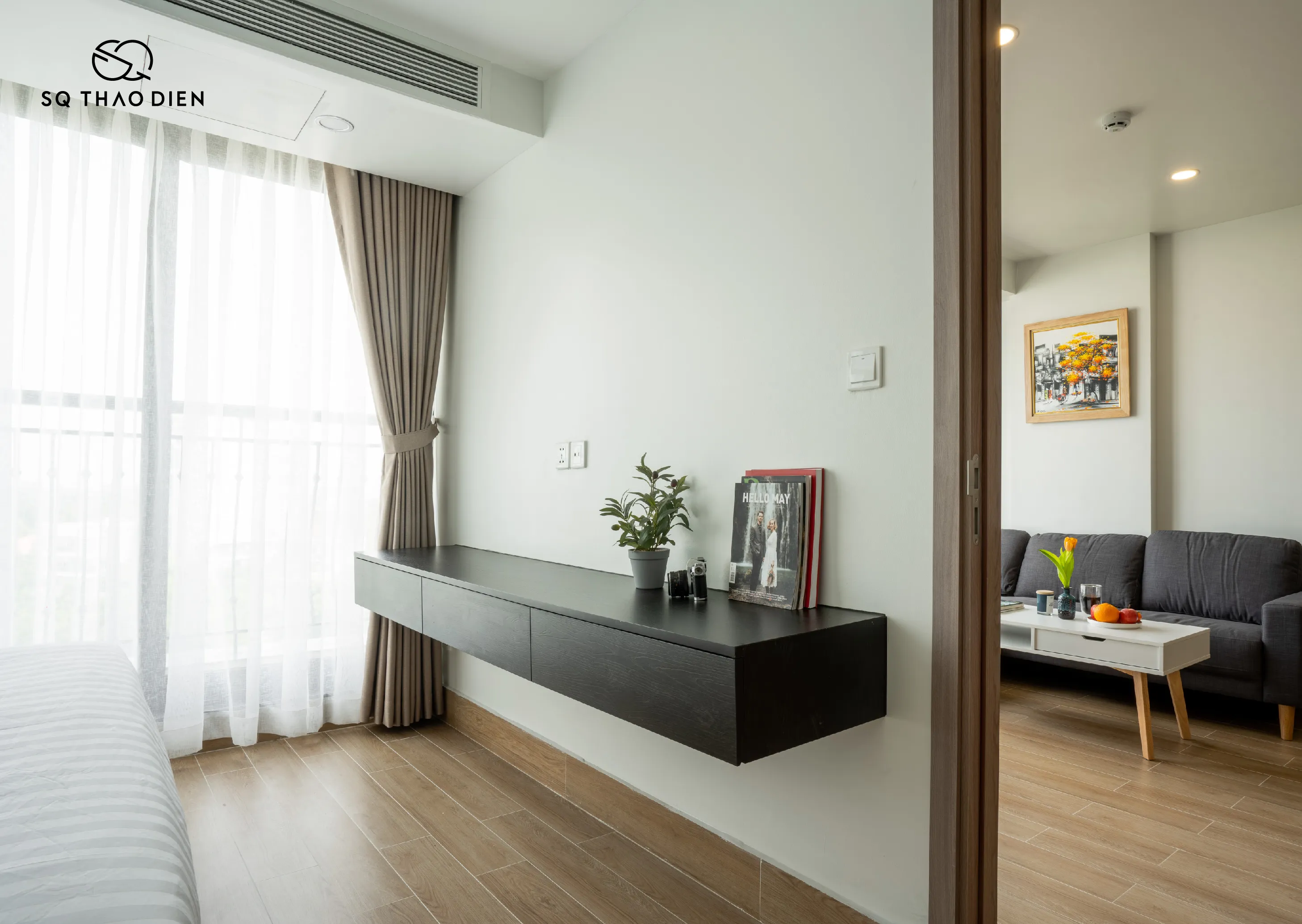 Spacious Balcony One Bedroom SQ Thao Dien Serviced Apartment For Rent in HCMC 65sqm 1,150 USD/month